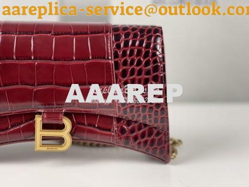 Replica Balenciaga Hourglass Chain Bag in Shiny Crocodile Embossed Lea 3