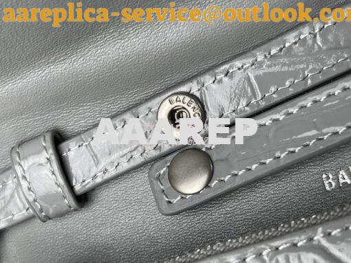 Replica Balenciaga Hourglass Chain Bag in Shiny Crocodile Embossed Lea 10