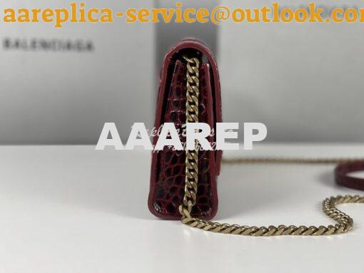 Replica Balenciaga Hourglass Chain Bag in Shiny Crocodile Embossed Lea 6