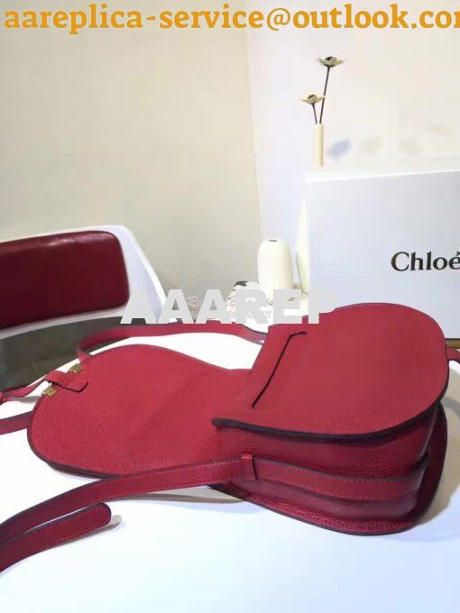 Replica Chloe Mini Marcie Bag in Small Grain Calfskin Red 7