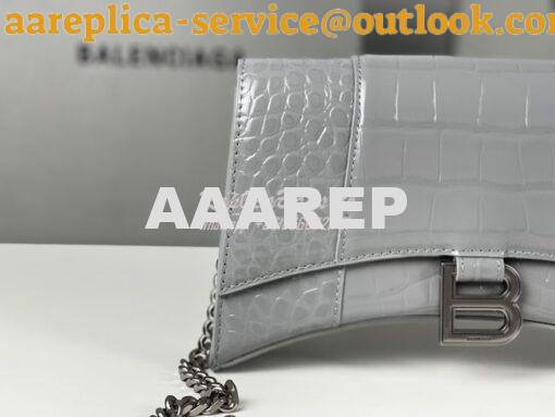 Replica Balenciaga Hourglass Chain Bag in Shiny Crocodile Embossed Lea 17
