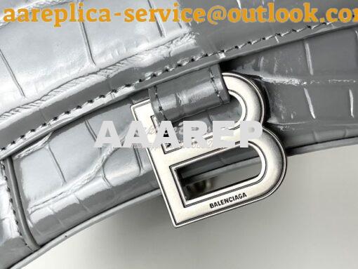 Replica Balenciaga Hourglass Chain Bag in Shiny Crocodile Embossed Lea 18