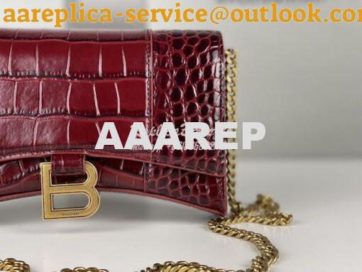 Replica Balenciaga Hourglass Chain Bag in Shiny Crocodile Embossed Lea 17