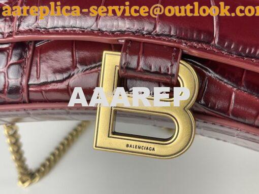 Replica Balenciaga Hourglass Chain Bag in Shiny Crocodile Embossed Lea 18