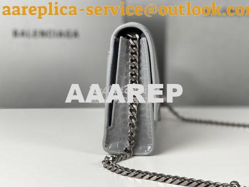 Replica Balenciaga Hourglass Chain Bag in Shiny Crocodile Embossed Lea 19