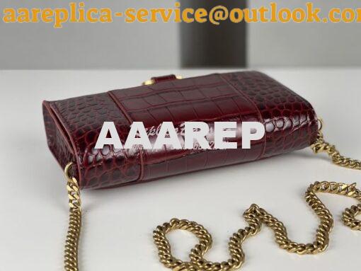 Replica Balenciaga Hourglass Chain Bag in Shiny Crocodile Embossed Lea 19