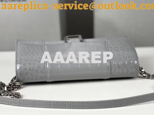 Replica Balenciaga Hourglass Chain Bag in Shiny Crocodile Embossed Lea 20