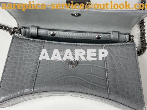 Replica Balenciaga Hourglass Chain Bag in Shiny Crocodile Embossed Lea 21