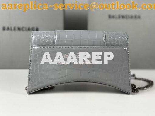 Replica Balenciaga Hourglass Chain Bag in Shiny Crocodile Embossed Lea 24