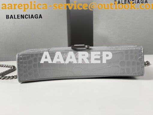 Replica Balenciaga Hourglass Chain Bag in Shiny Crocodile Embossed Lea 25
