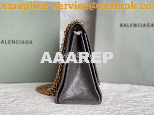 Replica Balenciaga Crush Medium Chain Bag In Dark Grey Crushed Calfski 5