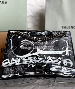 Replica Balenciaga Crush Medium Chain Bag In Printed Graffiti Crushed