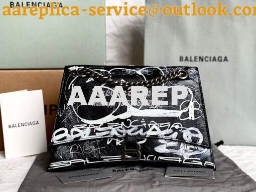 Replica Balenciaga Crush Medium Chain Bag In Printed Graffiti Crushed