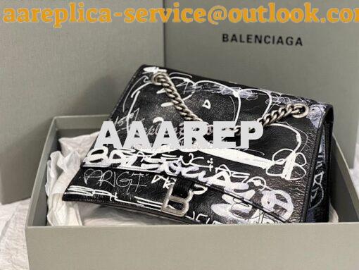 Replica Balenciaga Crush Medium Chain Bag In Printed Graffiti Crushed 4
