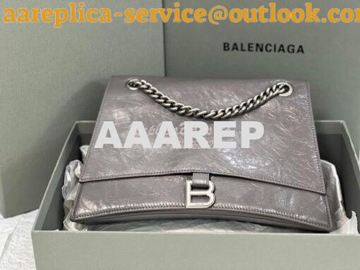 Replica Balenciaga Crush Medium Chain Bag In Dark Grey Silver hardware 2