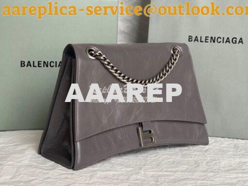 Replica Balenciaga Crush Medium Chain Bag In Dark Grey Silver hardware 4