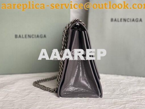 Replica Balenciaga Crush Medium Chain Bag In Dark Grey Silver hardware 5