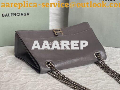 Replica Balenciaga Crush Medium Chain Bag In Dark Grey Silver hardware 6