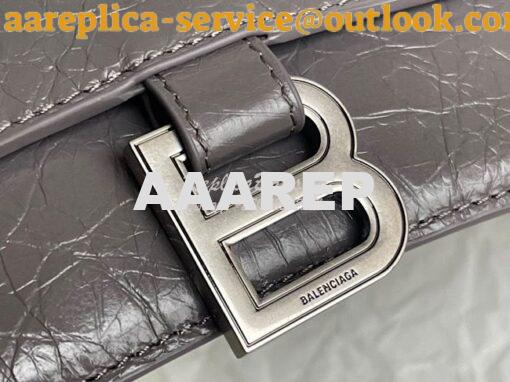 Replica Balenciaga Crush Medium Chain Bag In Dark Grey Silver hardware 7