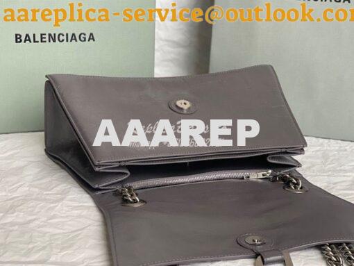 Replica Balenciaga Crush Medium Chain Bag In Dark Grey Silver hardware 8