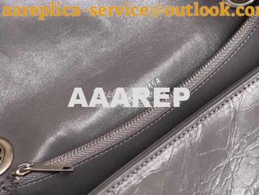 Replica Balenciaga Crush Medium Chain Bag In Dark Grey Silver hardware 9