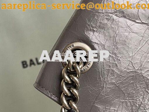 Replica Balenciaga Crush Medium Chain Bag In Dark Grey Silver hardware 10