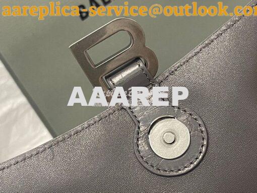 Replica Balenciaga Crush Medium Chain Bag In Dark Grey Silver hardware 11