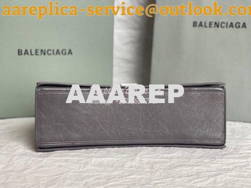 Replica Balenciaga Crush Medium Chain Bag In Dark Grey Silver hardware 12