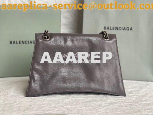 Replica Balenciaga Crush Medium Chain Bag In Dark Grey Silver hardware 13