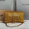 Replica Balenciaga Hourglass Wallet On Chain With Rhinestones In Gold