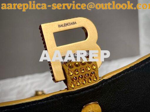 Replica Balenciaga Hourglass Wallet On Chain With Rhinestones In Gold 8