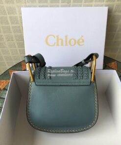 Replica Chloe Hudson Satchel Ash Blue Leather Cross Body Bag 2