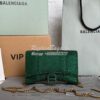 Replica Balenciaga Hourglass Wallet On Chain With Rhinestones In Green