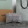 Replica Balenciaga Hourglass Wallet On Chain With Rhinestones In Grey