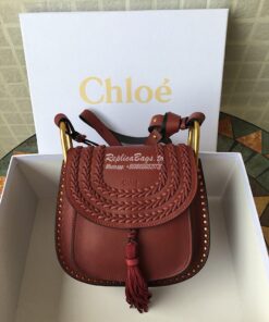 Replica Chloe Hudson Satchel Burgundy Leather Cross Body Bag