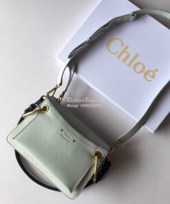 Replica Chloe Roy Bag Baby Blue in Suede & Smooth Calfskin