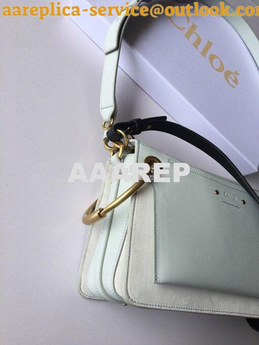 Replica Chloe Roy Bag Baby Blue in Suede & Smooth Calfskin 4