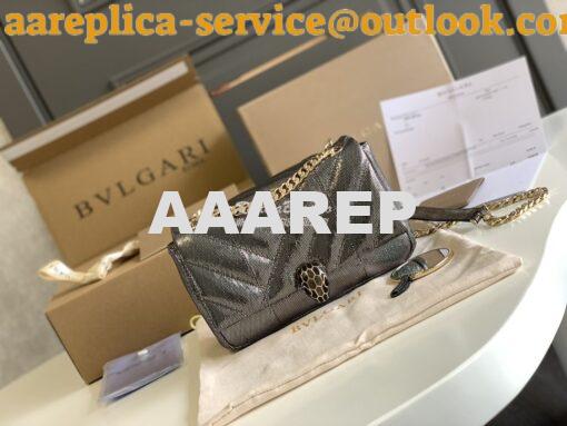 Replica Bvlgari Serpenti Cabochon Small Shoulder Bag 287993 Onyx Metal 2