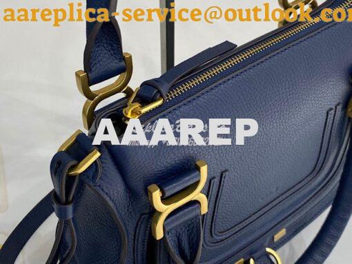 Replica Chloe Marcie Medium Satchel Bag Blue 4