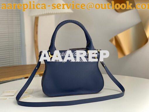 Replica Chloe Marcie Medium Satchel Bag Blue 6