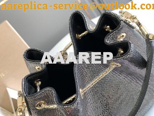 Replica Bvlgari Serpenti Forever Bucket Bag in Onyx Metallic Karung Sn 6