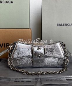 Replica Balenciaga Lindsay Small Shoulder Bag With Strap in Metallic C