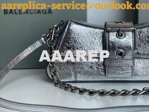 Replica Balenciaga Lindsay Small Shoulder Bag With Strap in Metallic C 6