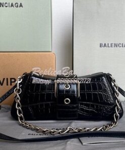 Replica Balenciaga Lindsay Small Shoulder Bag With Strap in Crocodile