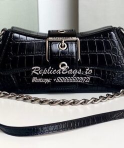 Replica Balenciaga Lindsay Small Shoulder Bag With Strap in Crocodile 2