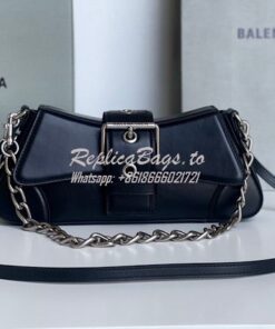 Replica Balenciaga Lindsay Small Shoulder Bag With Strap 7011412 Black 2