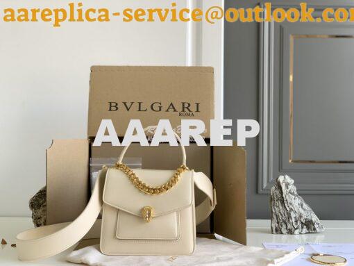 Replica Bvlgari Serpenti Forever Small Maxi Chain Top-handle Bag In Wh 2