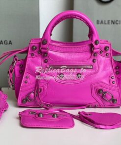 Replica Balenciaga Neo Cagole XS Handbag in Rose Purple Arena Lambskin