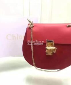 Replica Chloe Drew Shoulder bag Smooth and Suede Calfskin Red