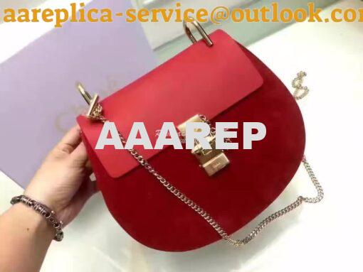 Replica Chloe Drew Shoulder bag Smooth and Suede Calfskin Red 2